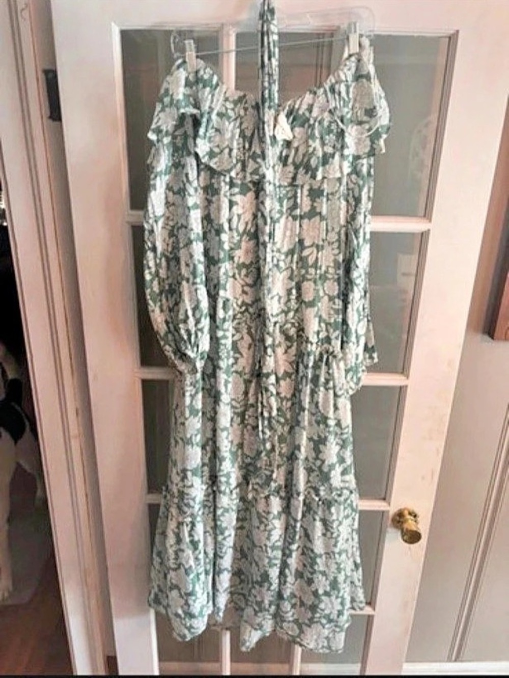 Floral Green & White Maxi Dress